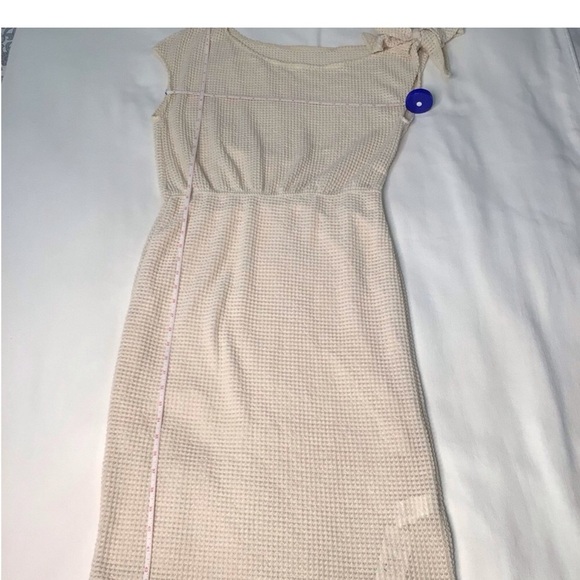 Cupshe Cream Elephant Asymmetrical Ruched One-Shoulder Dress Women’s Size Large - Picture 5 of 5